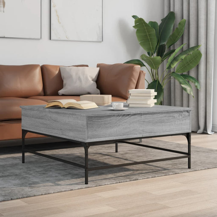Măsuță Cafea 95X95X45 Cm Lemn Prelucrat Și Metal