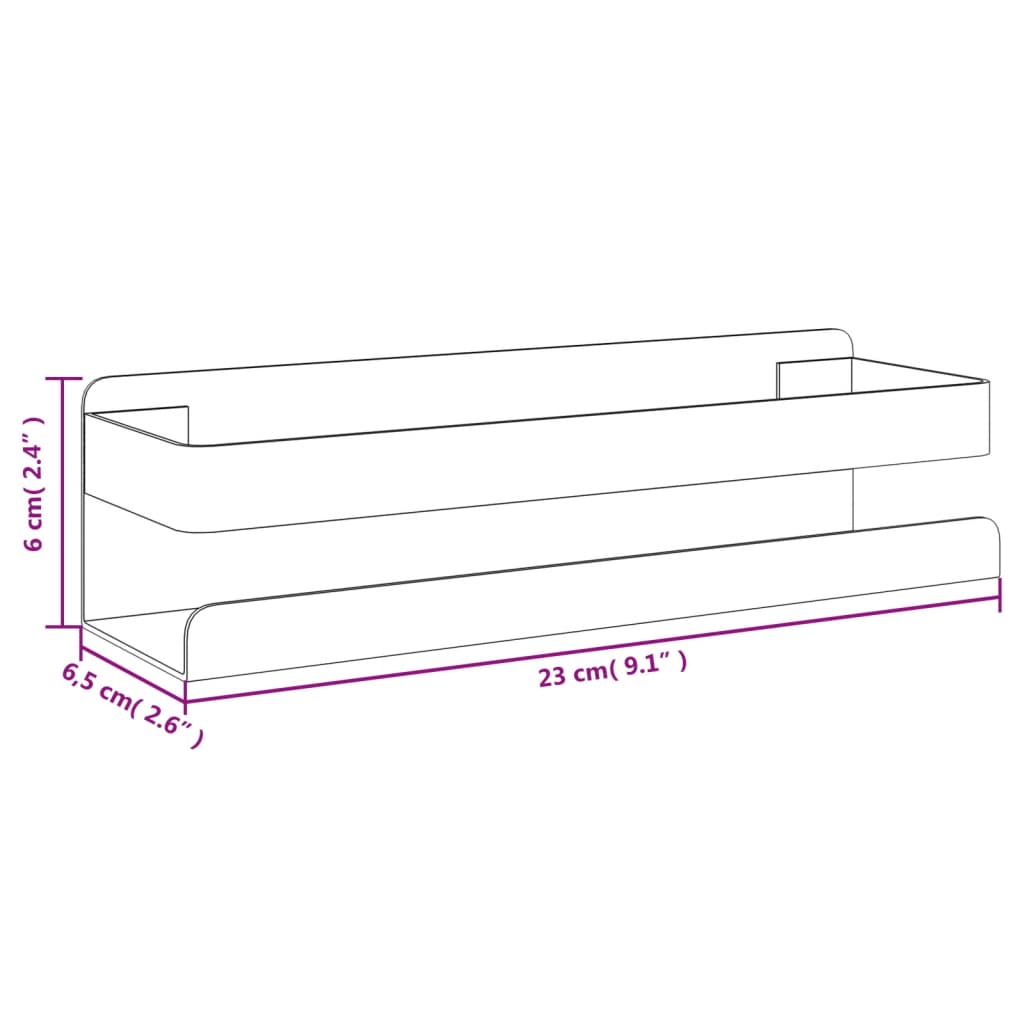 Raft De Duș Negru Mat 23X6,5X6 Cm Oțel Inoxidabil 304 Periat