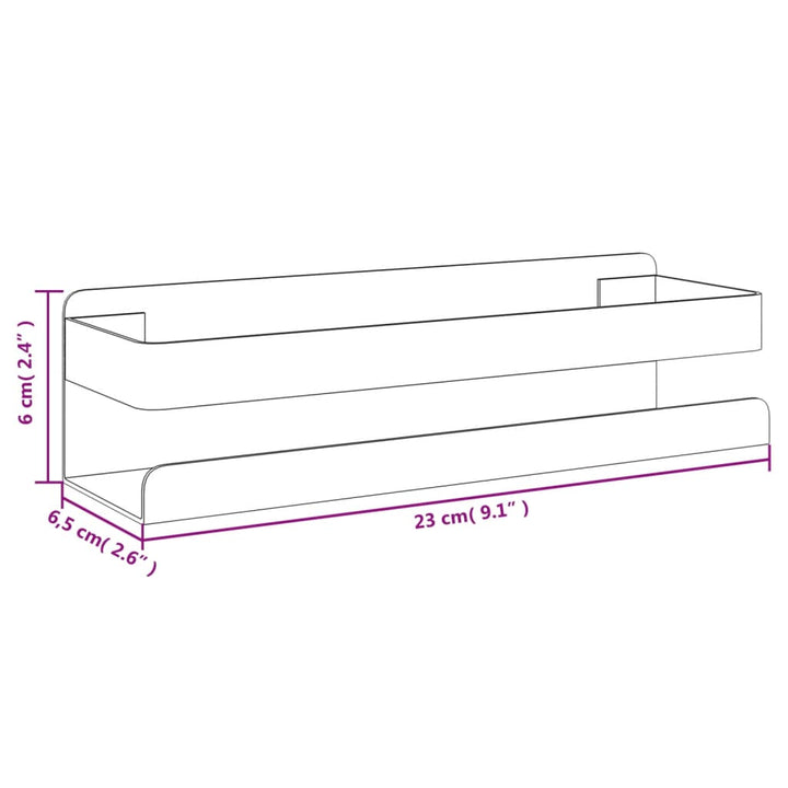 Raft De Duș Negru Mat 23X6,5X6 Cm Oțel Inoxidabil 304 Periat