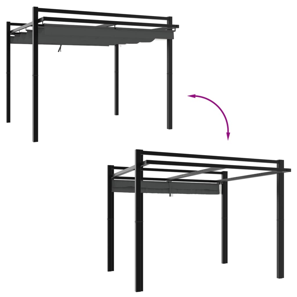 Foișor De Grădină Acoperiș Retractabil 3X3 M Aluminiu