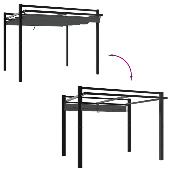 Foișor De Grădină Acoperiș Retractabil 3X3 M Aluminiu