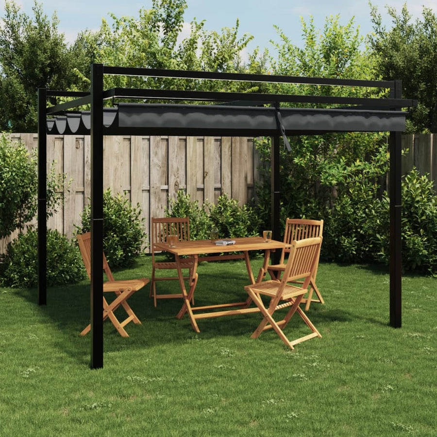 Foișor De Grădină Acoperiș Retractabil 3X3 M Aluminiu
