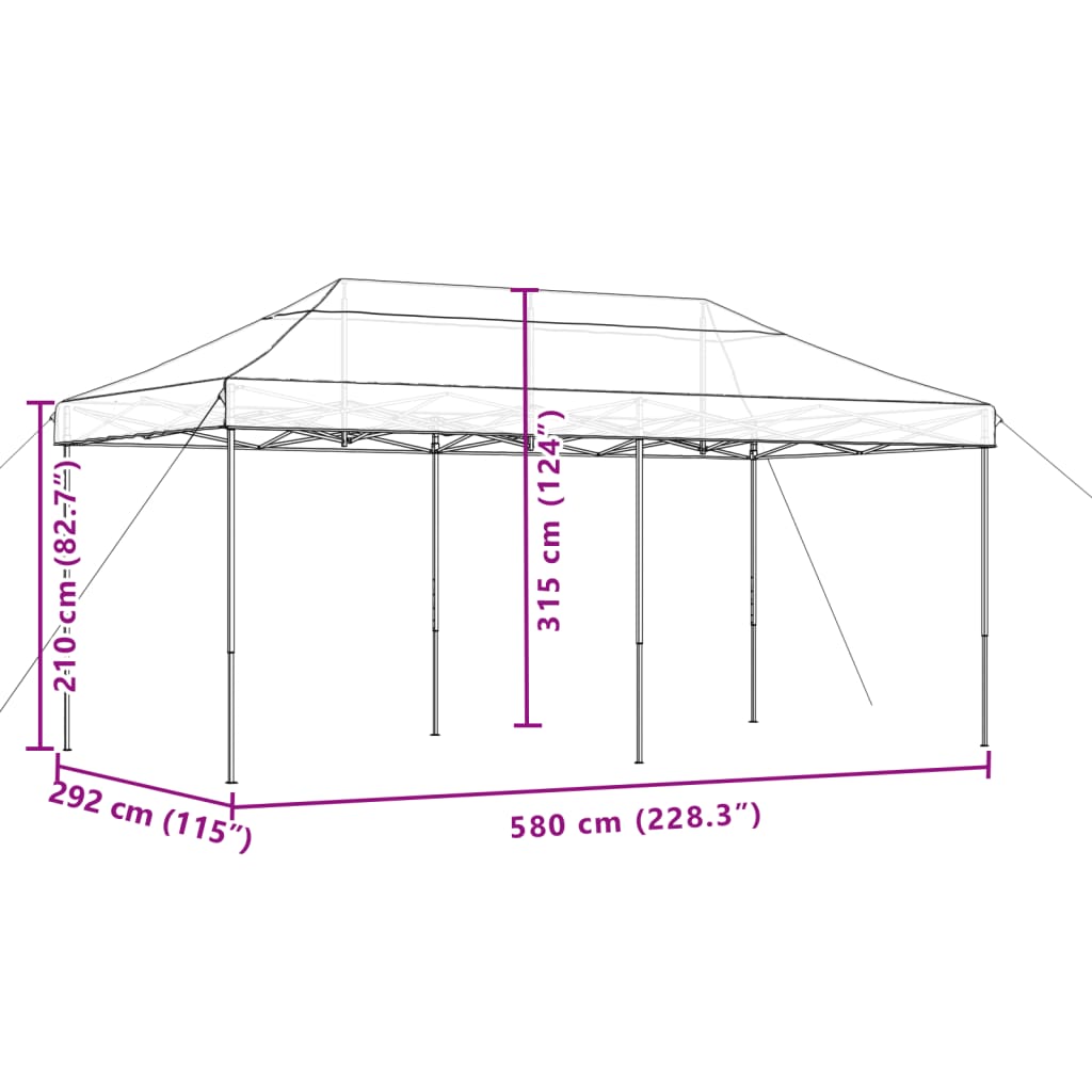 Cort De Petrecere Pliabil Pop-Up, 580X292X315 Cm,