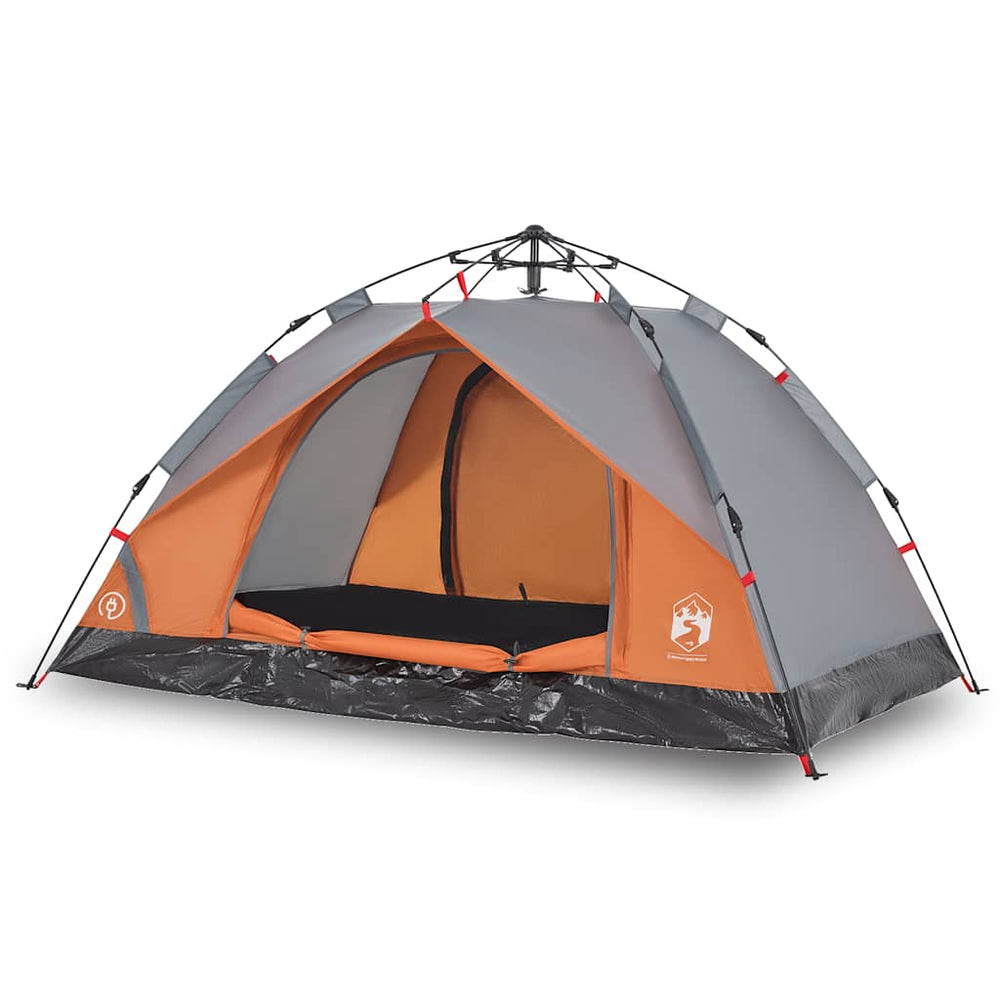 Cort Camping Cupolă , Gri/Portocaliu, Setare Rapidă