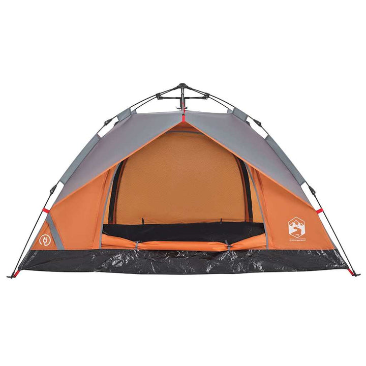 Cort Camping Cupolă , Gri/Portocaliu, Setare Rapidă