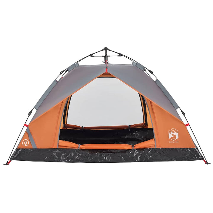 Cort Camping Cupolă , Gri/Portocaliu, Setare Rapidă