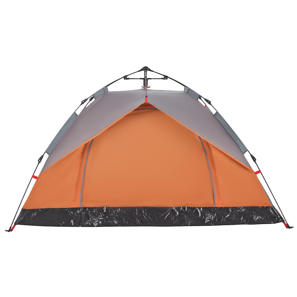 Cort Camping Cupolă , Gri/Portocaliu, Setare Rapidă