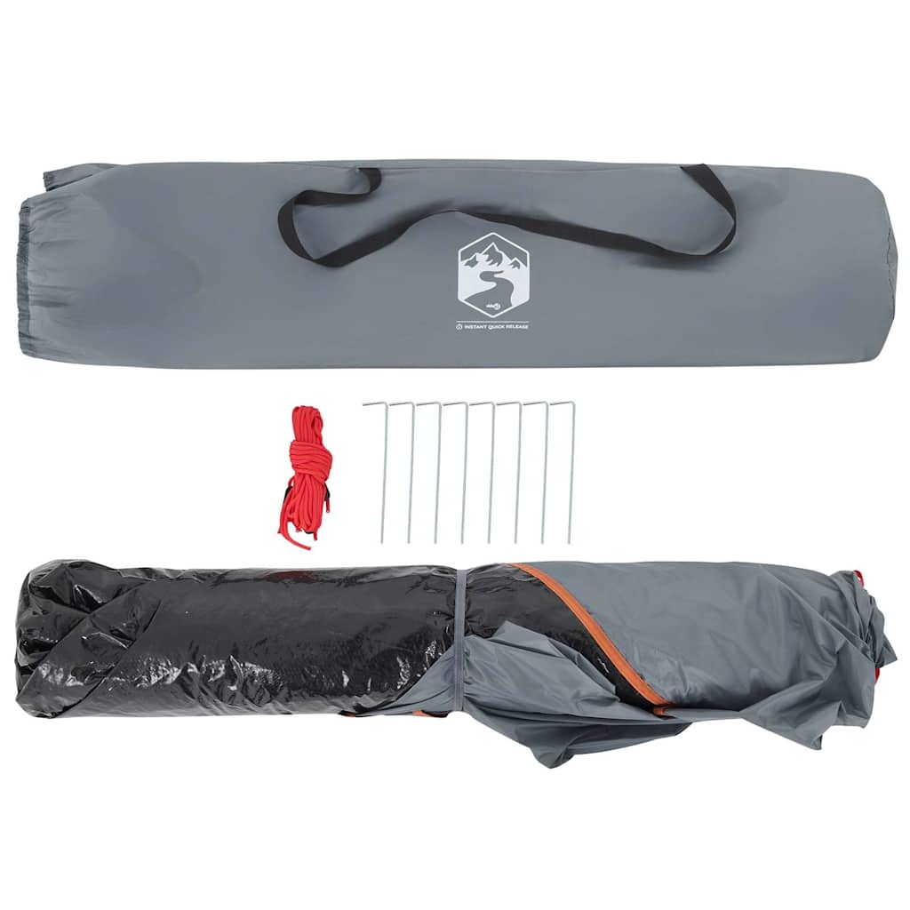 Cort Camping Cupolă , Gri/Portocaliu, Setare Rapidă