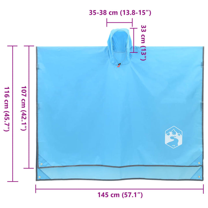Poncho De Ploaie Cu Glugă, Design 2 În 1, , 223X145 Cm