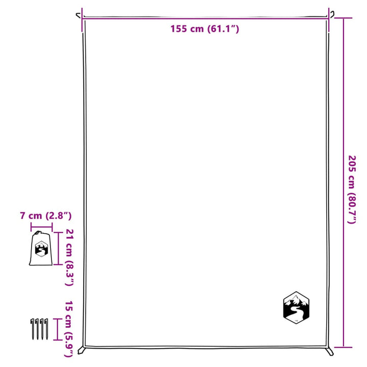 Pătură De Picnic Cu Țăruși, , 205X155 Cm