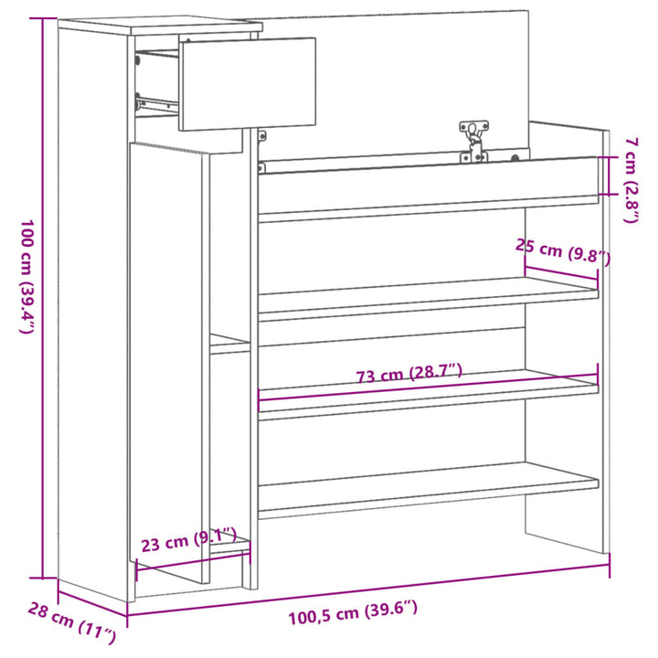 Pantofar, , 100,5X28X100 Cm, Lemn Prelucrat