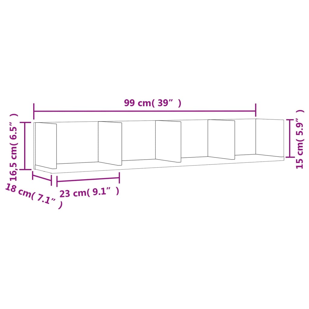Dulap De Perete, , 99X18X16,5 Cm, Lemn Prelucrat Alb
