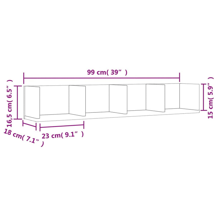 Dulap De Perete, , 99X18X16,5 Cm, Lemn Prelucrat Alb