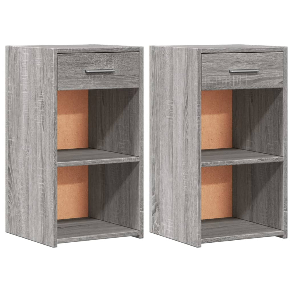 Noptiere, 2 Buc., Gri Sonoma, 35X34X65 Cm, Lemn Prelucrat