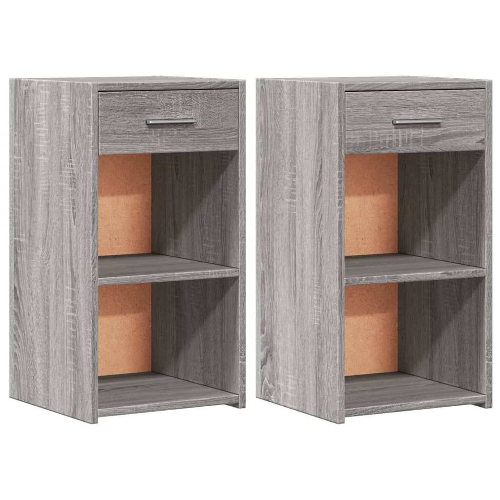Noptiere, 2 Buc., Gri Sonoma, 35X34X65 Cm, Lemn Prelucrat