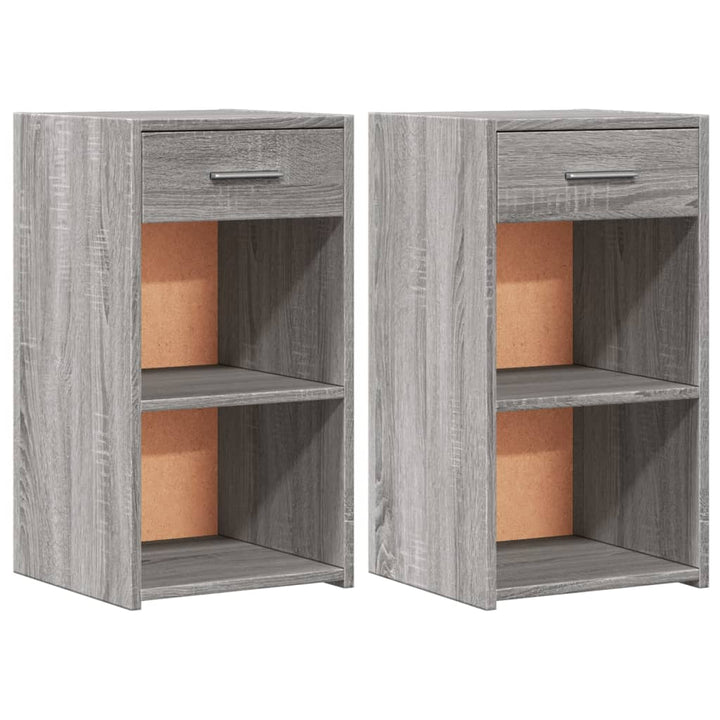 Noptiere, 2 Buc., Gri Sonoma, 35X34X65 Cm, Lemn Prelucrat