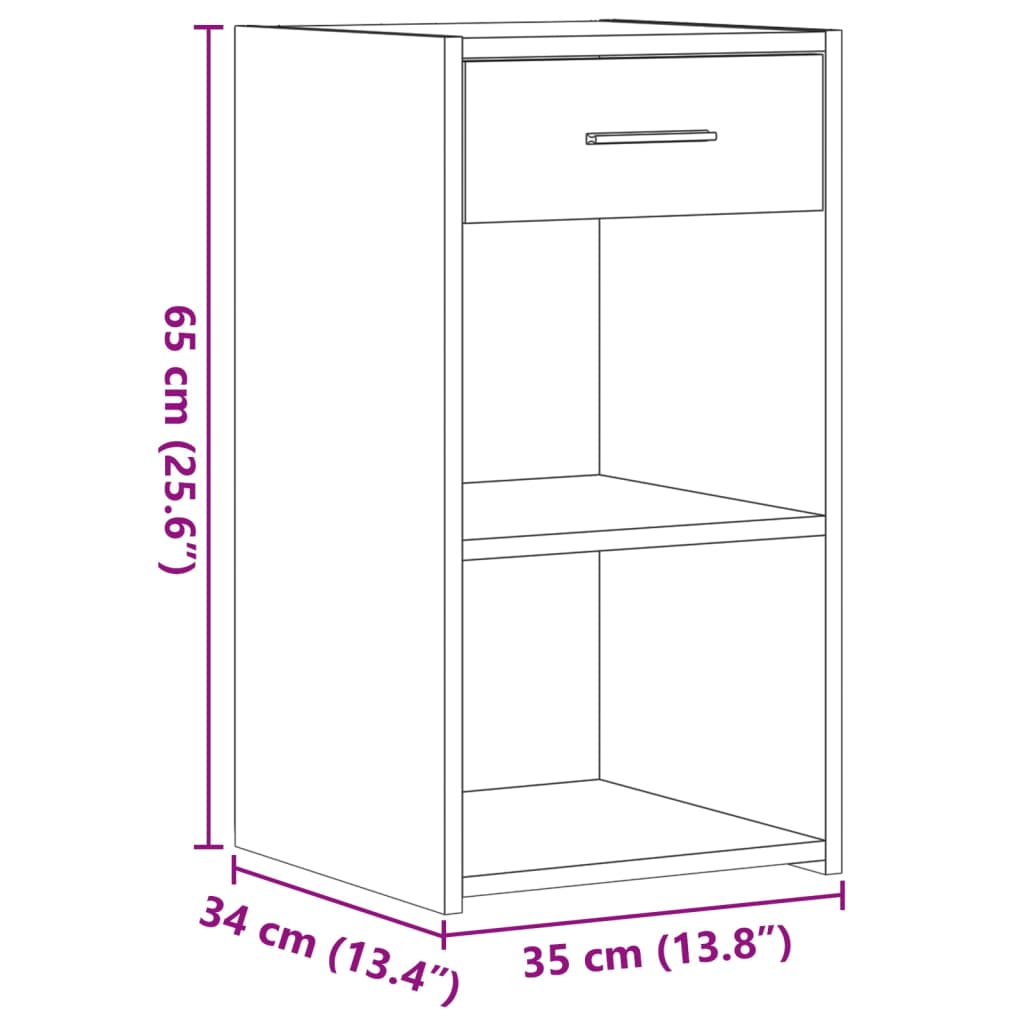 Noptiere, 2 Buc., Gri Sonoma, 35X34X65 Cm, Lemn Prelucrat