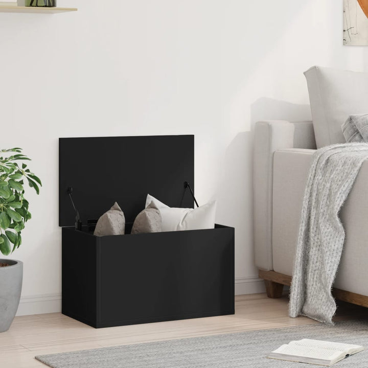Cutie De Depozitare, Negru, 60X35X35 Cm, Lemn Prelucrat