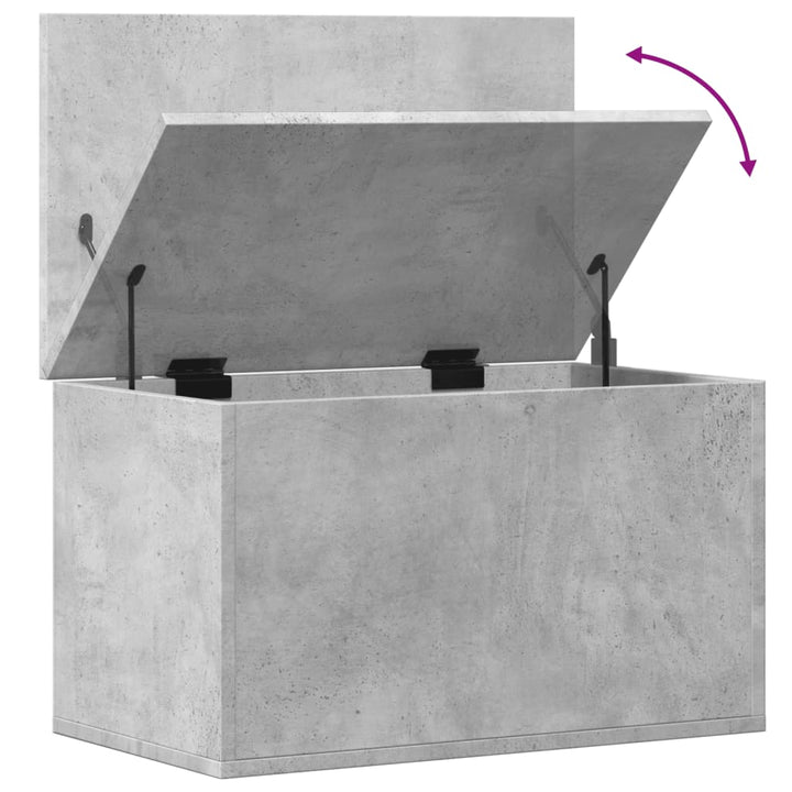 Cutie De Depozitare, Gri Beton, 60X35X35 Cm, Lemn Prelucrat