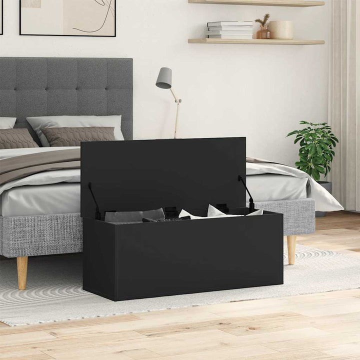 Cutie De Depozitare, Negru, 90X35X35 Cm, Lemn Prelucrat