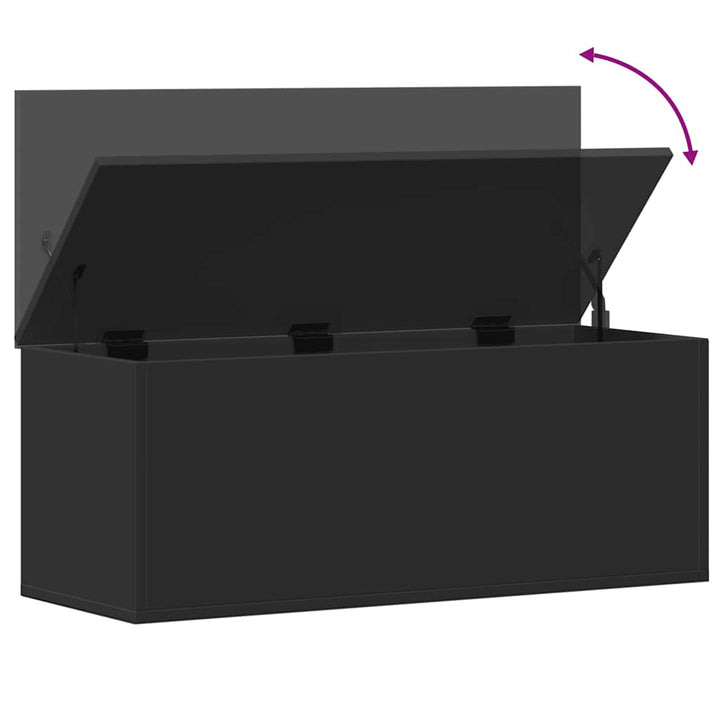 Cutie De Depozitare, Negru, 90X35X35 Cm, Lemn Prelucrat