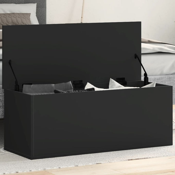 Cutie De Depozitare, Negru, 90X35X35 Cm, Lemn Prelucrat