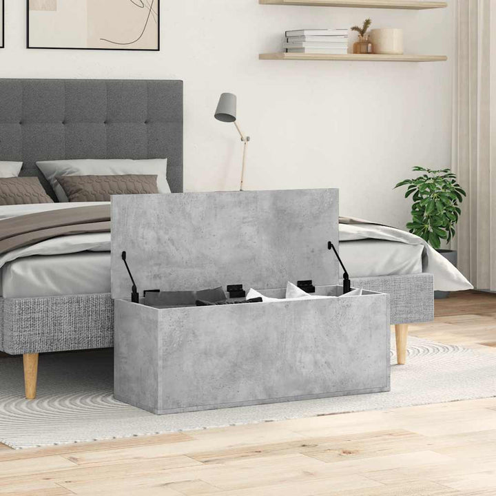 Cutie De Depozitare, Gri Beton, 90X35X35 Cm, Lemn Prelucrat