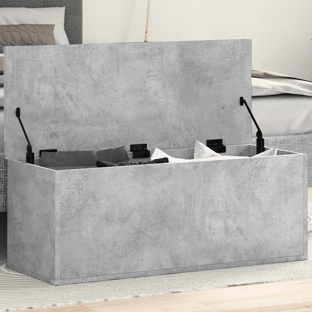 Cutie De Depozitare, Gri Beton, 90X35X35 Cm, Lemn Prelucrat