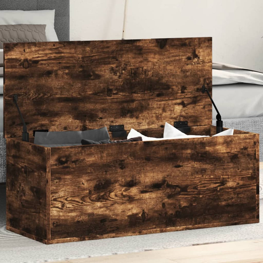 Cutie De Depozitare, Stejar Fumuriu, 90X35X35 Cm Lemn Prelucrat