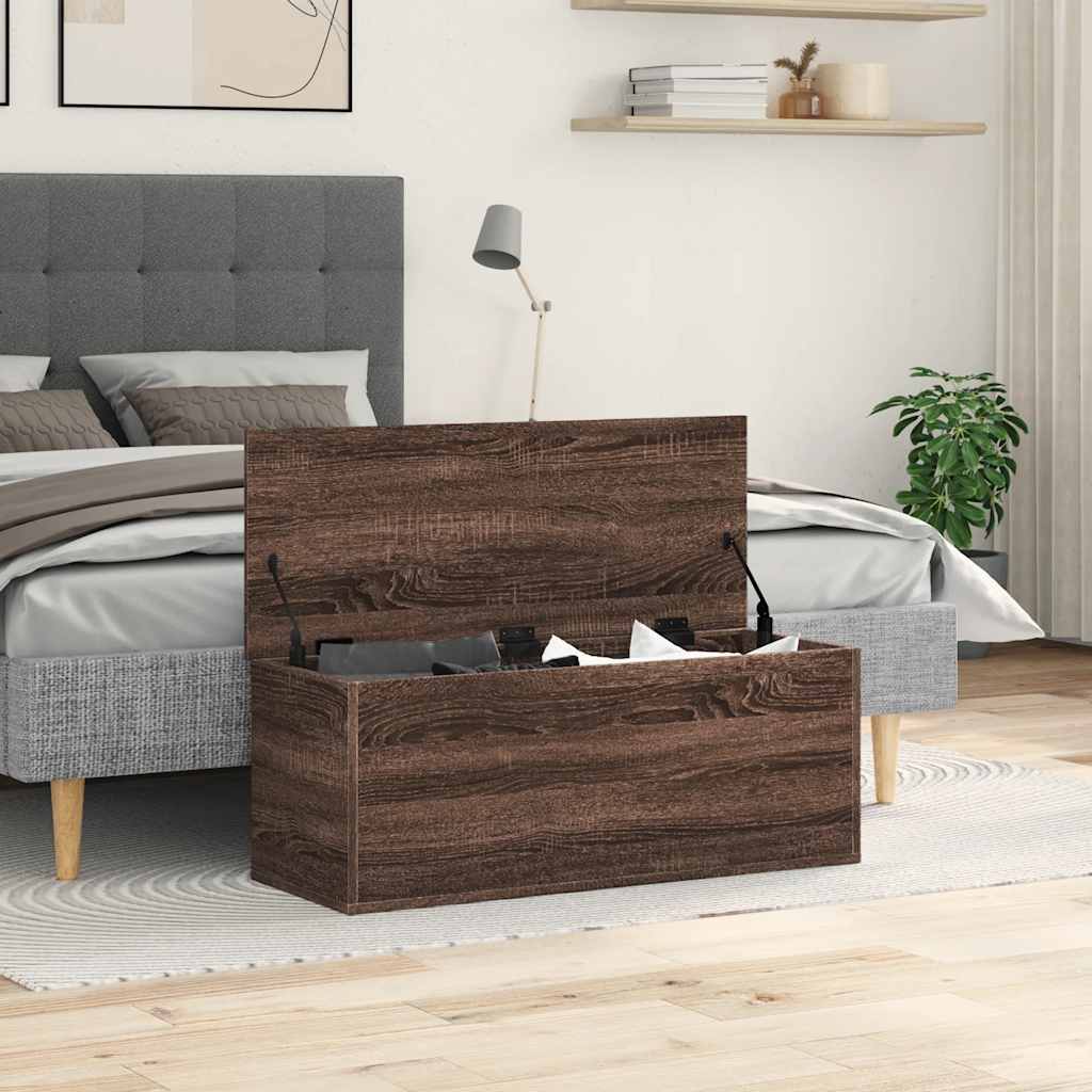 Cutie De Depozitare, Stejar Maro, 90X35X35 Cm, Lemn Prelucrat