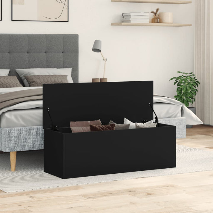Cutie De Depozitare, Negru, 102X35X35 Cm, Lemn Prelucrat
