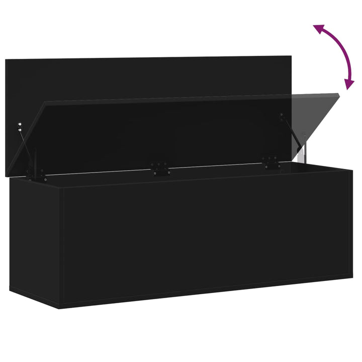 Cutie De Depozitare, Negru, 102X35X35 Cm, Lemn Prelucrat