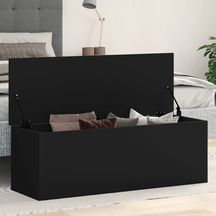 Cutie De Depozitare, Negru, 102X35X35 Cm, Lemn Prelucrat