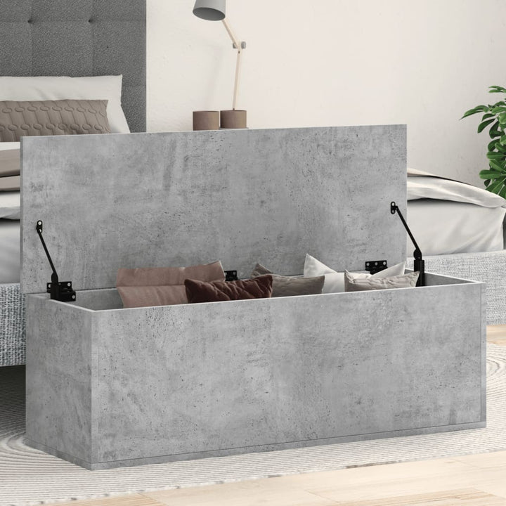 Cutie De Depozitare, Gri Beton, 102X35X35 Cm, Lemn Prelucrat