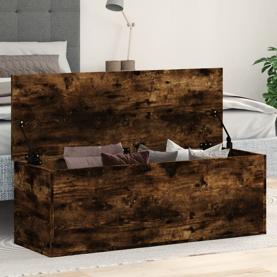 Cutie De Depozitare, Stejar Fumuriu, 102X35X35Cm Lemn Prelucrat