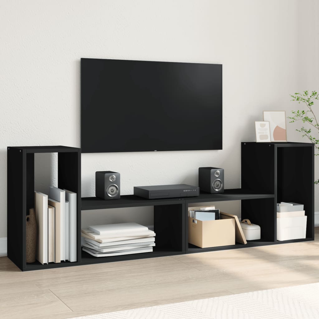 Comodă Tv, 2 Buc., Gri Sonoma, 100X30X50 Cm, Lemn Prelucrat