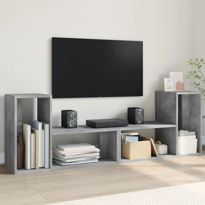 Comodă Tv, 2 Buc., Gri Sonoma, 100X30X50 Cm, Lemn Prelucrat
