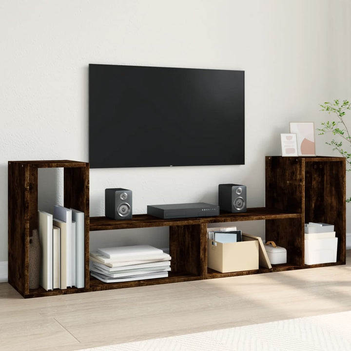 Comodă Tv, 2 Buc., Gri Sonoma, 100X30X50 Cm, Lemn Prelucrat
