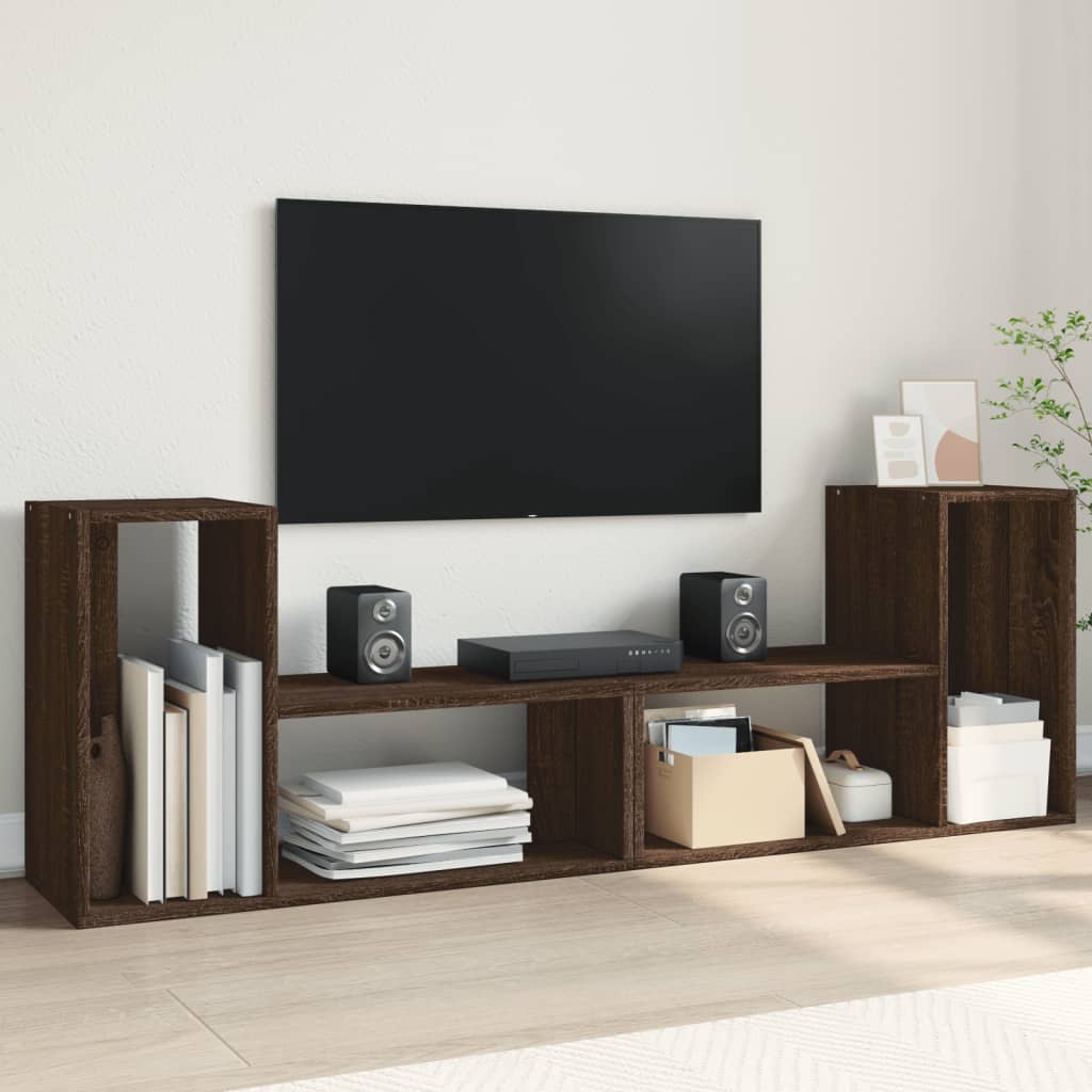 Comodă Tv, 2 Buc., Gri Sonoma, 100X30X50 Cm, Lemn Prelucrat