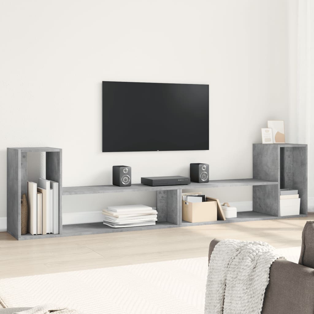 Comodă Tv, 2 Buc., Gri Sonoma, 100X30X50 Cm, Lemn Prelucrat