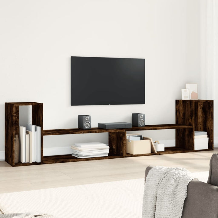 Comodă Tv, 2 Buc., Gri Sonoma, 100X30X50 Cm, Lemn Prelucrat