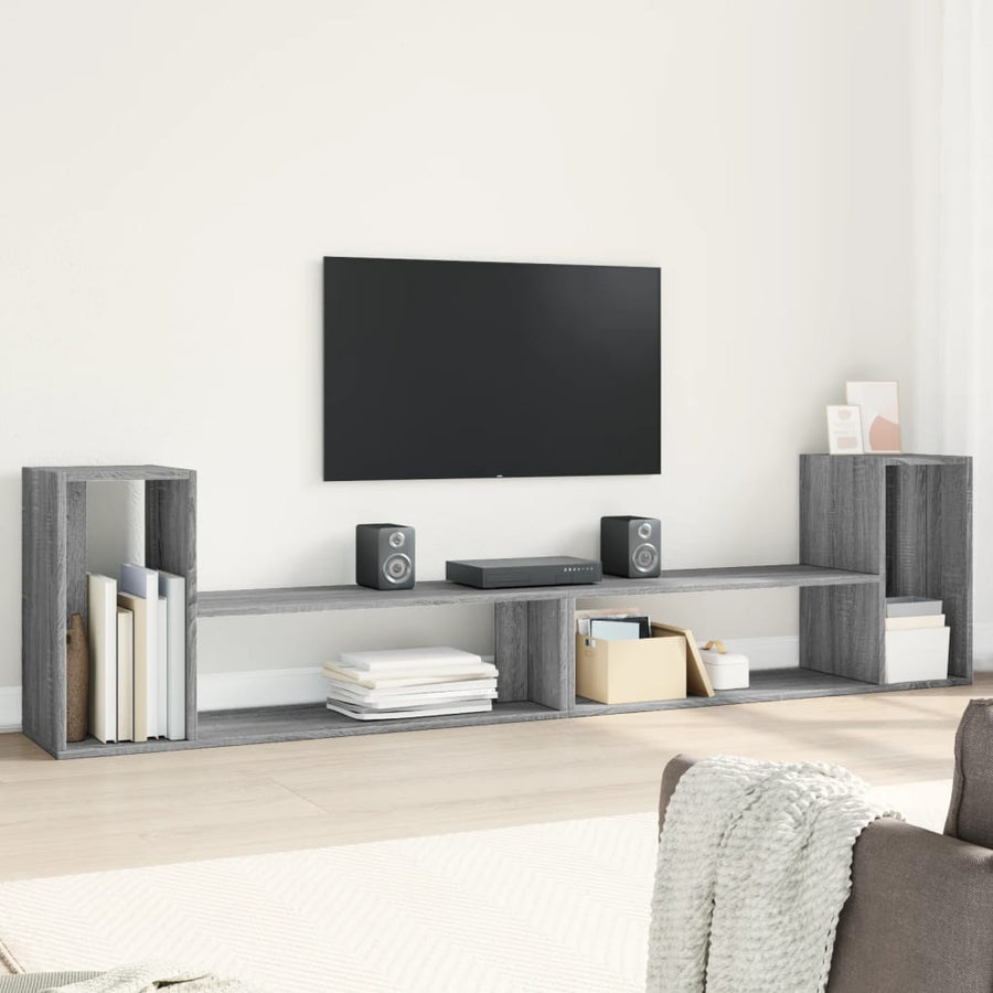 Comodă Tv, 2 Buc., Gri Sonoma, 100X30X50 Cm, Lemn Prelucrat