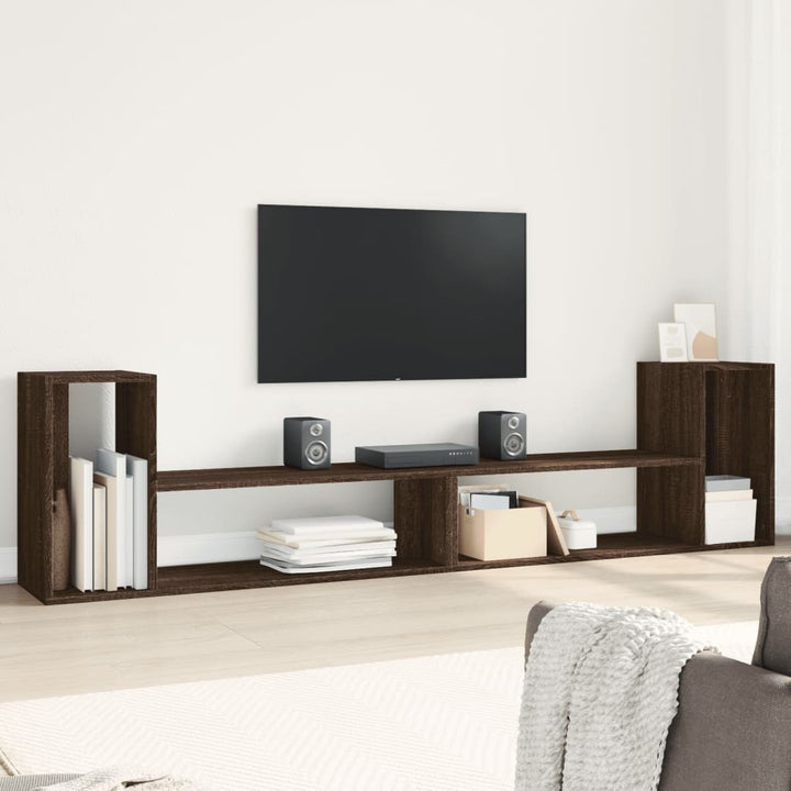 Comodă Tv, 2 Buc., Gri Sonoma, 100X30X50 Cm, Lemn Prelucrat