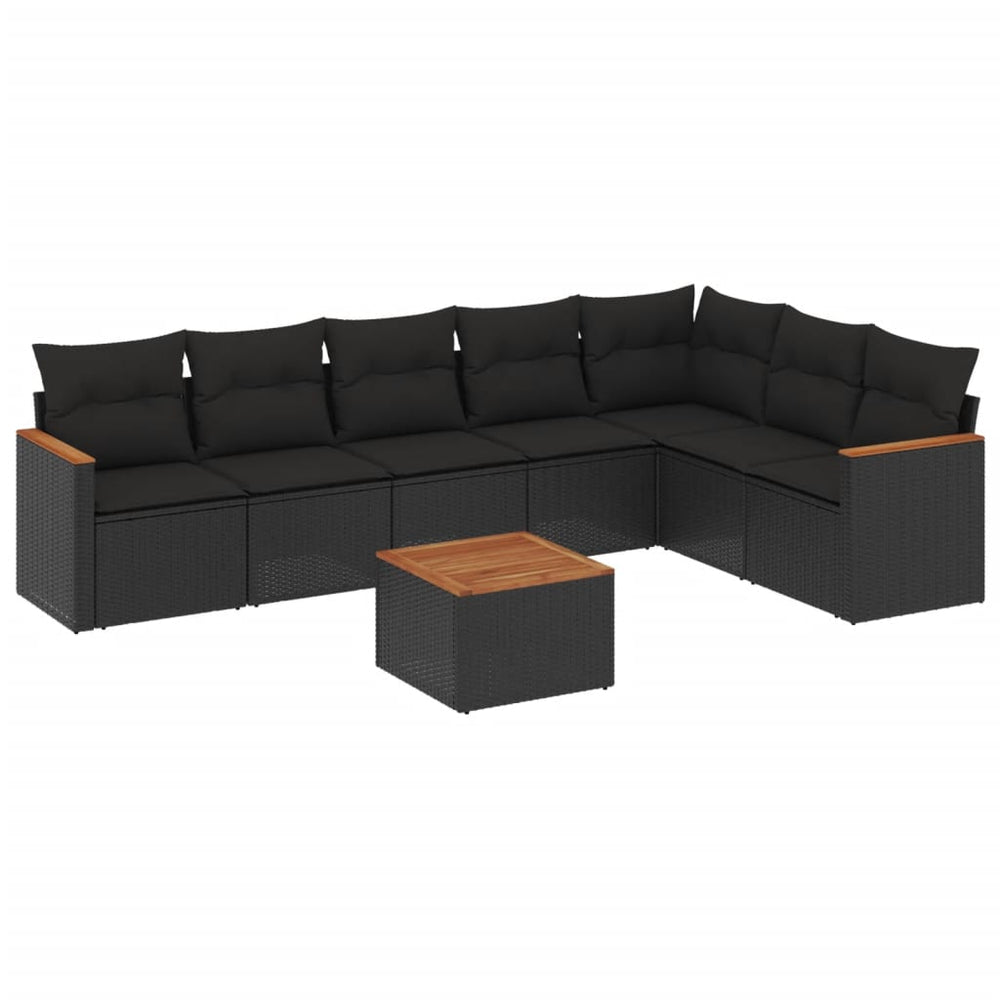 Set Mobilier De Grădină Cu Perne, 8 Piese, , Poliratan