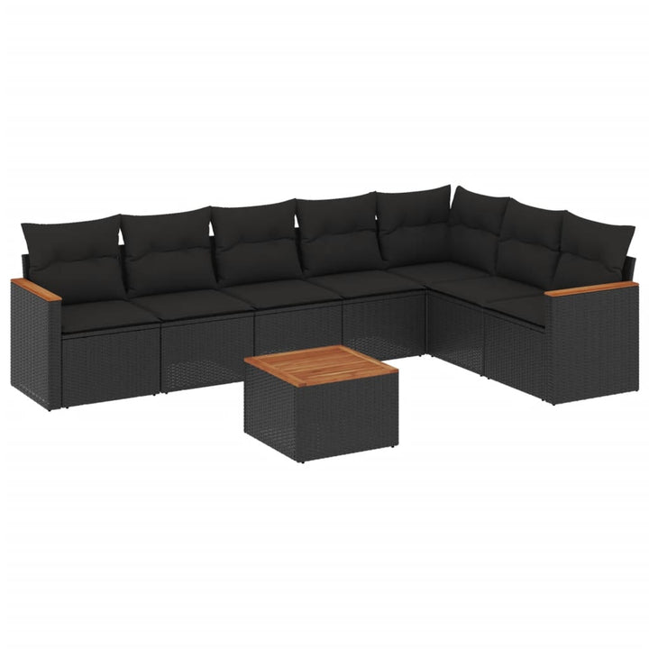 Set Mobilier De Grădină Cu Perne, 8 Piese, , Poliratan