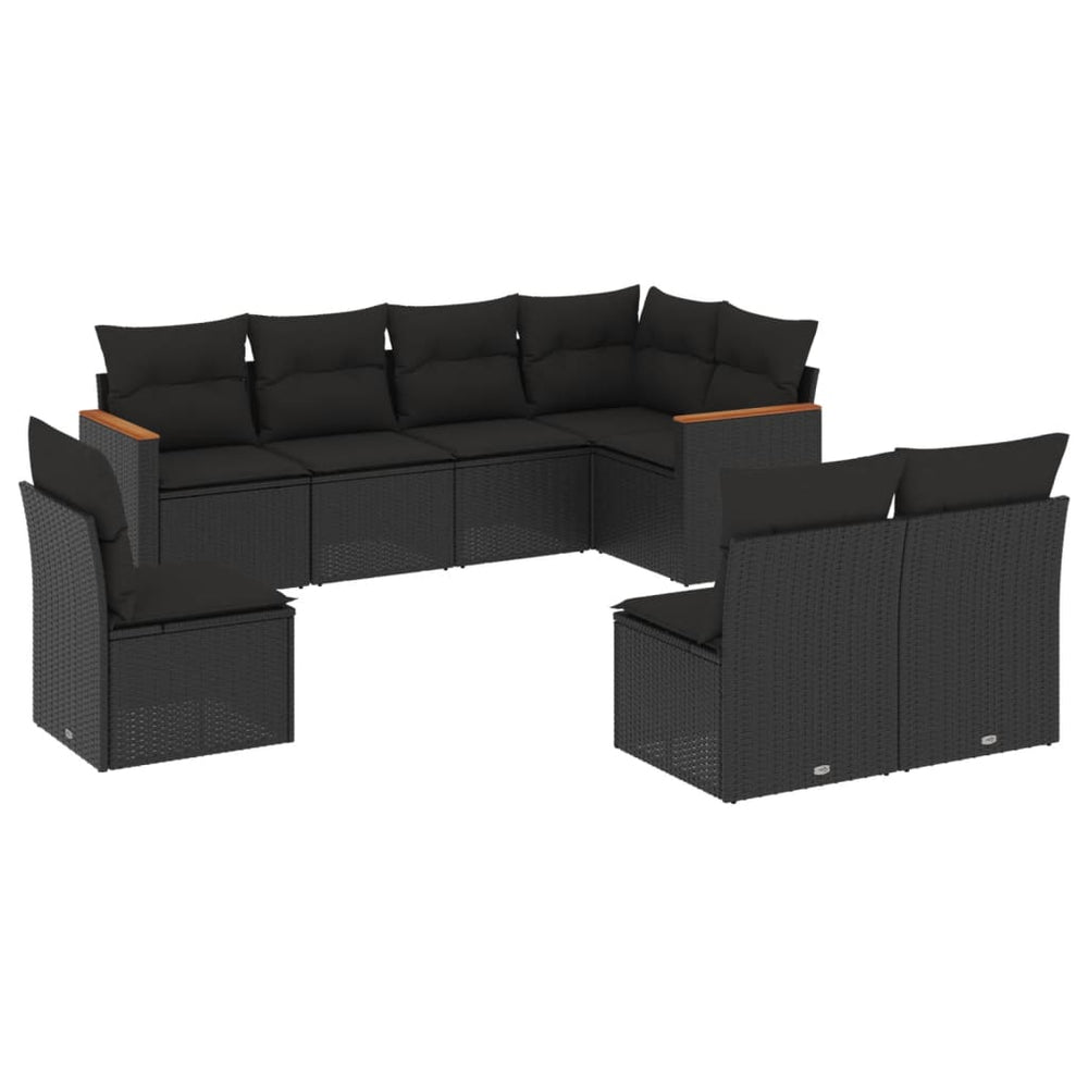 Set Mobilier De Grădină Cu Perne, 8 Piese, , Poliratan