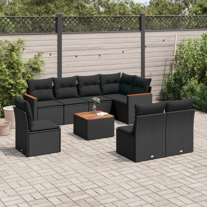 Set Mobilier De Grădină Cu Perne, 8 Piese, , Poliratan