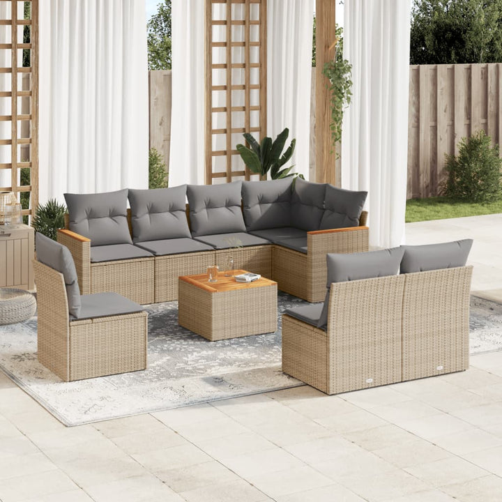 Set Mobilier De Grădină Cu Perne, 8 Piese, , Poliratan