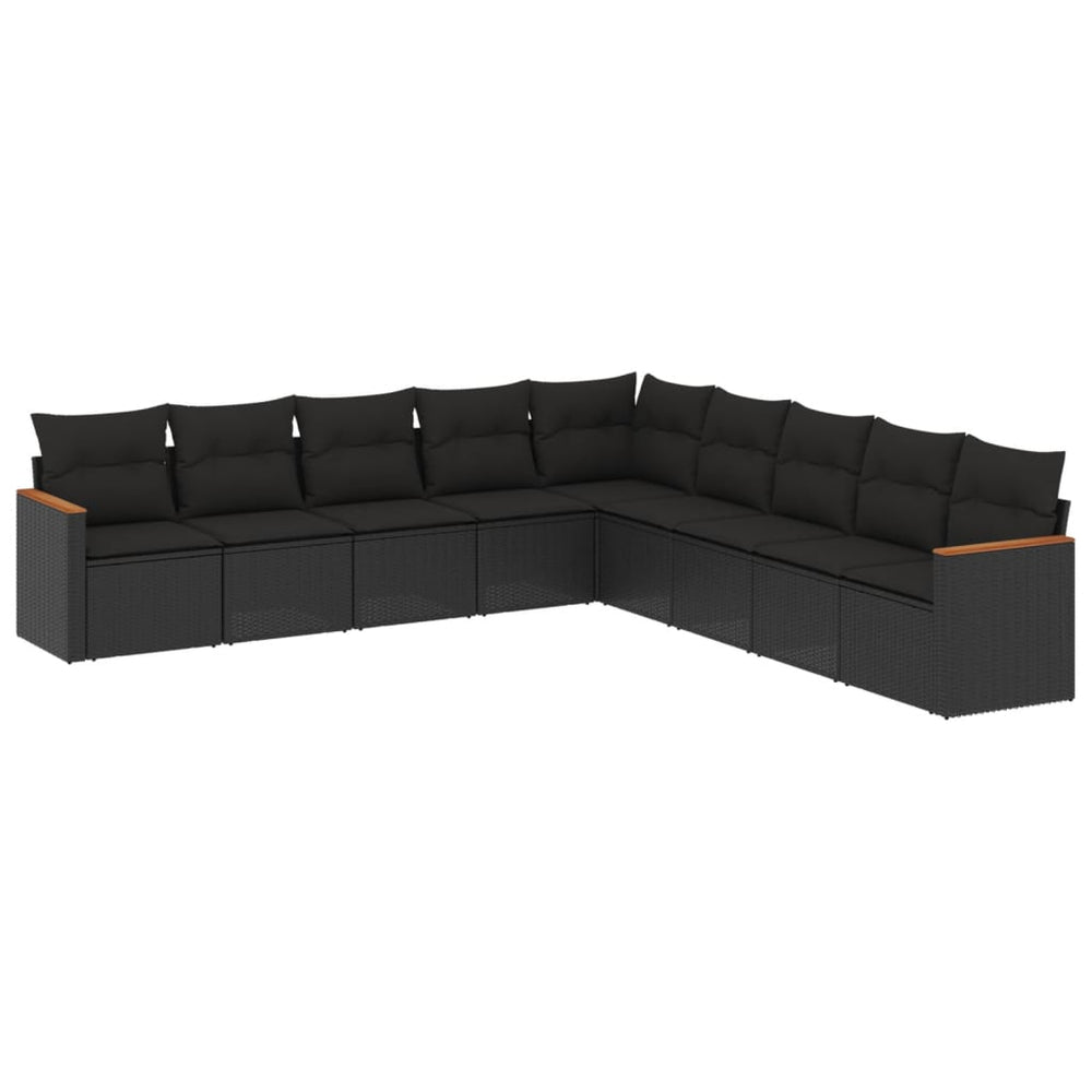 Set Mobilier De Grădină Cu Perne, 9 Piese, , Poliratan