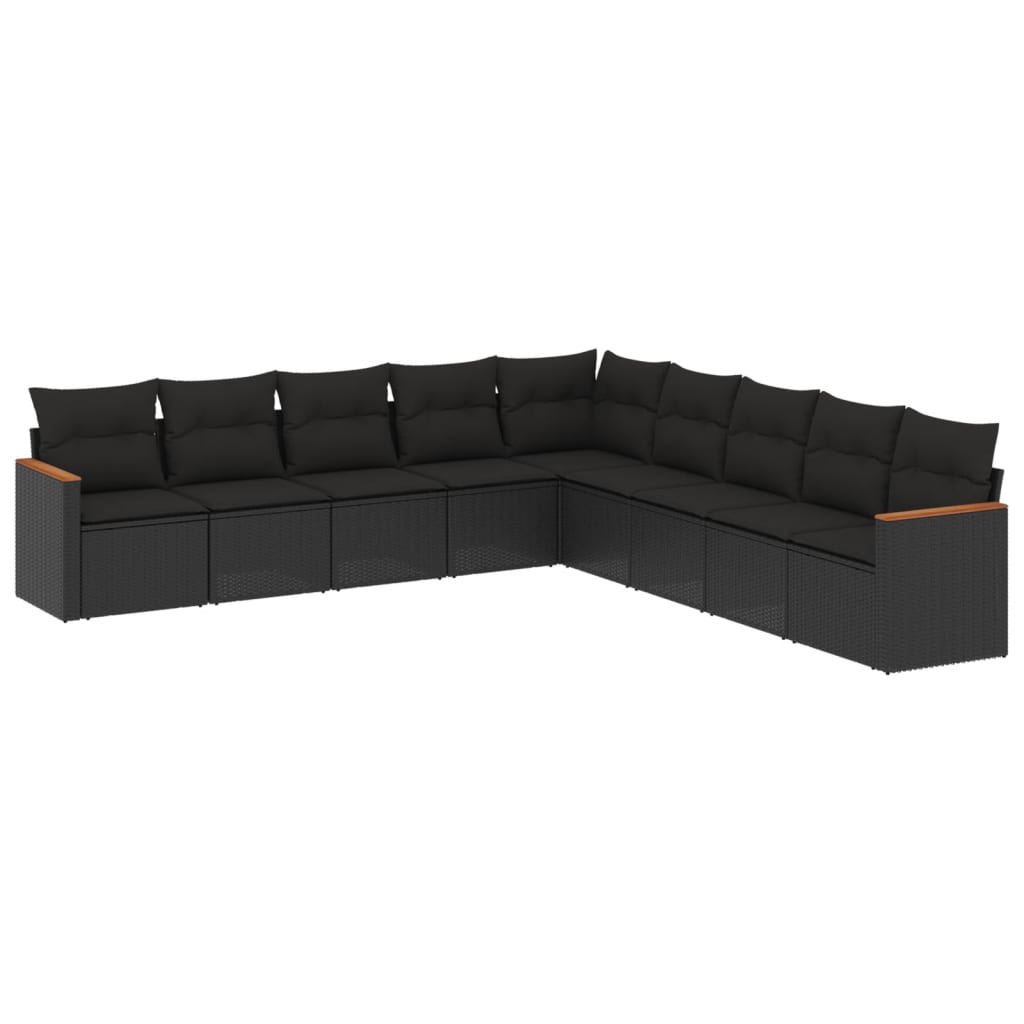 Set Mobilier De Grădină Cu Perne, 9 Piese, , Poliratan